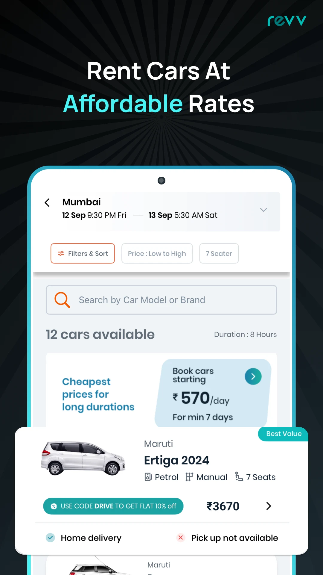 Revv: Self-Drive Car Rentals screenshot